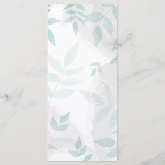 Gentle mint and grijy Wedding Dinner Menu (Achterkant)