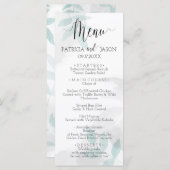 Gentle mint and grijy Wedding Dinner Menu (Voorkant / Achterkant)