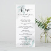 Gentle mint and grijy Wedding Dinner Menu (Staand voorkant)