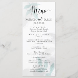 Gentle mint and grijy Wedding Dinner Menu