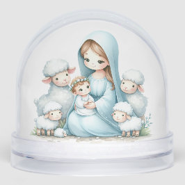 Gentle Night – Baby Jesus and Lambs Sneeuwbol