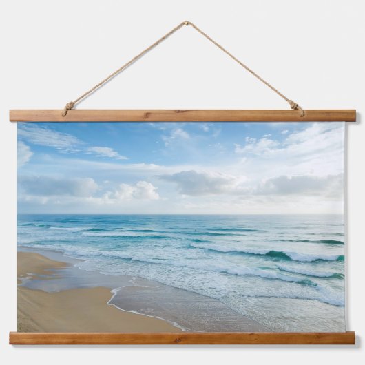 Gentle Ocean Waves, Sandy Beach Hangend Wandkleed (Voorkant)