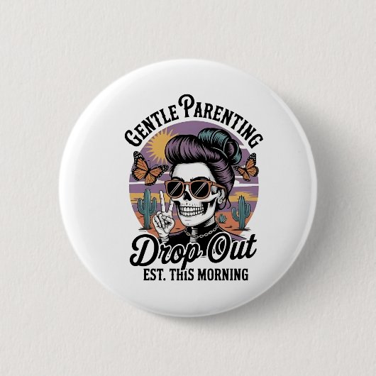 Gentle Ouderschap drop-out est. Vanmorgen Ronde Button 5,7 Cm (Voorkant)