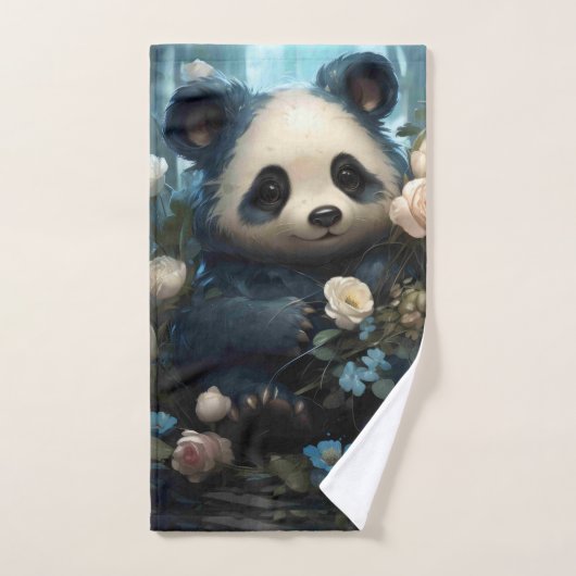 Gentle Panda Beer onder Oerwoud Rozen Bad Handdoek (Handdoek)