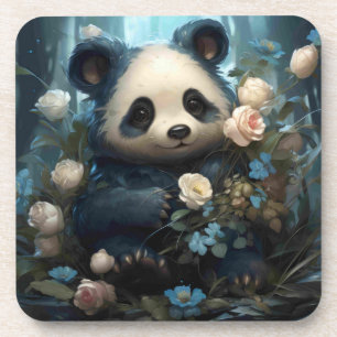 Gentle Panda Beer onder Oerwoud Rozen Bier Onderzetter