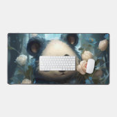 Gentle Panda Beer onder Oerwoud Rozen Bureaumat (Keyboard & Muis)