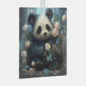 Gentle Panda Beer onder Oerwoud Rozen Glas Ornament (Voorkant Rechts)