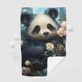 Gentle Panda Beer onder Oerwoud Rozen Golfhanddoek (Insitu)