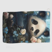 Gentle Panda Beer onder Oerwoud Rozen Golfhanddoek (Horizontaal)