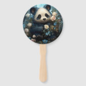 Gentle Panda Beer onder Oerwoud Rozen Handwaaier (Achterkant)