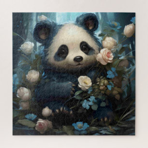Gentle Panda Beer onder Oerwoud Rozen Legpuzzel