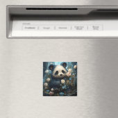 Gentle Panda Beer onder Oerwoud Rozen Magneet (Insitu (Vaatwasser))