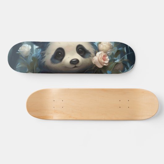 Gentle Panda Beer onder Oerwoud Rozen Persoonlijk Skateboard (Horizontaal)