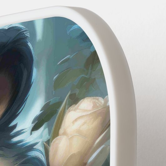 Gentle Panda Beer onder Oerwoud Rozen Pickleball Paddle (Links Detail)