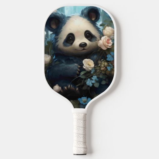 Gentle Panda Beer onder Oerwoud Rozen Pickleball Paddle (Voorkant)
