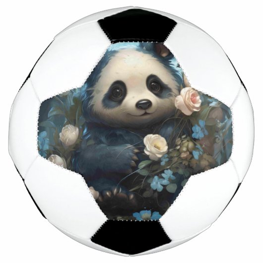 Gentle Panda Beer onder Oerwoud Rozen Voetbal (Voorkant)