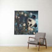 Gentle Panda Beer onder Oerwoud Rozen Wandkleed (In Situ (horizontaal))