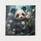 Gentle Panda Beer onder Oerwoud Rozen Wandkleed (Voorkant)