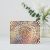 Gentle Pastel and Gold Choku Rei Symbol in Mandala Briefkaart (Staand voorkant)