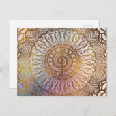 Gentle Pastel and Gold Choku Rei Symbol in Mandala Briefkaart (Voorkant / Achterkant)