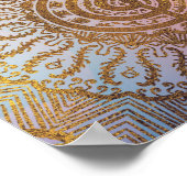 Gentle Pastel and Gold Choku Rei Symbol in Mandala Poster (Hoek)