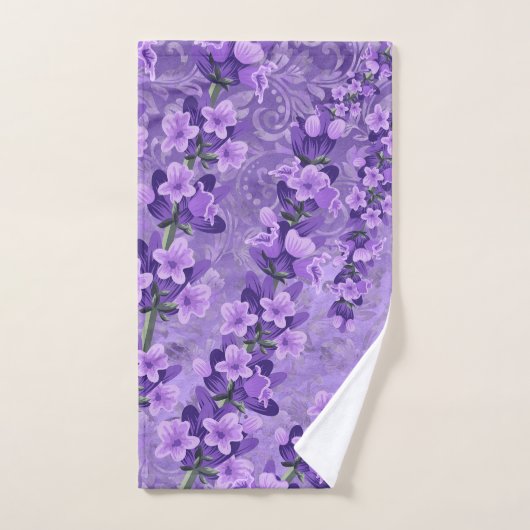 Gentle Pastel Lavender Pattern Bad Handdoek (Handdoek)