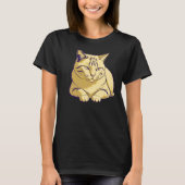 Gentle Pause Cat – Quiet Rest Minimal T-shirt (Voorkant)