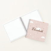 Gentle Pink Pattern Cloud Notitieboek (Binnen)