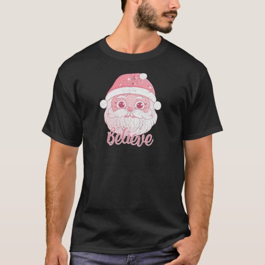 Gentle Pink Snowman voor Feestdagen T-shirt (Voorkant)