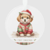 Gentle Puppy in Holiday Knit Ornament (achterkant)