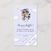 Gentle Raccoon Baby shower Diaper Raffle Informatiekaartje (Voorkant)