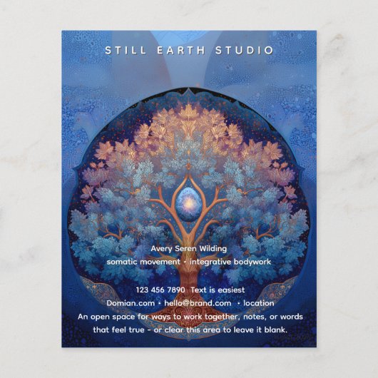 Gentle Radiance | Tree of Life B&B Flyer (Achterkant)