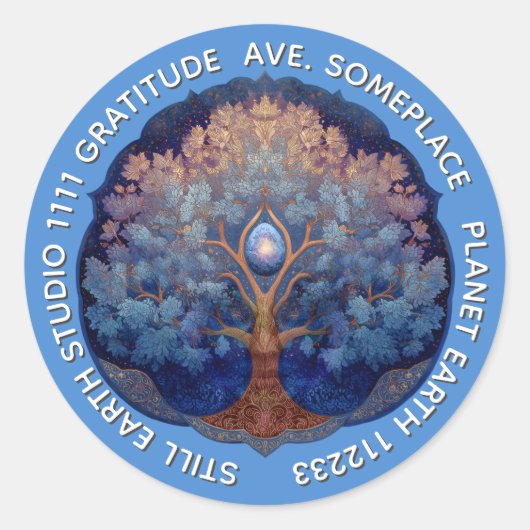 Gentle Radiance | Tree of Life B&B Ronde Sticker (Voorkant)