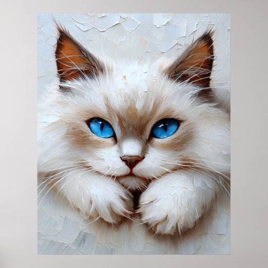 Gentle Ragdoll Cat – Painterly Pastel Composition Poster (Voorkant)