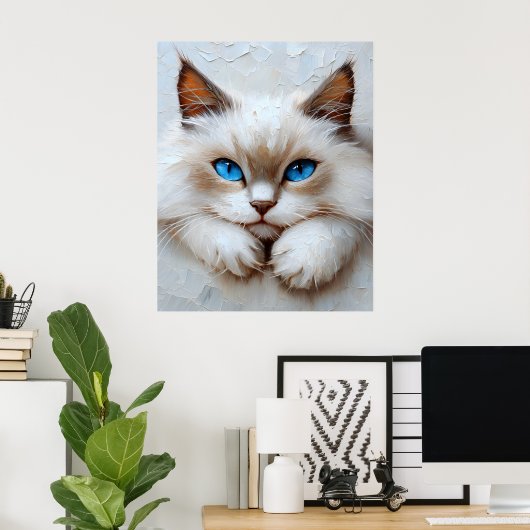 Gentle Ragdoll Cat – Painterly Pastel Composition Poster (Thuiskantoor)