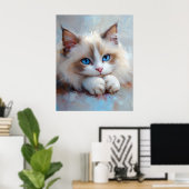 Gentle Ragdoll Cat – Soft Pastel Art Print (Thuiskantoor)