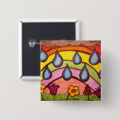Gentle Raindrops Vierkante Button 5,1 Cm (Voorkant /achterkant)