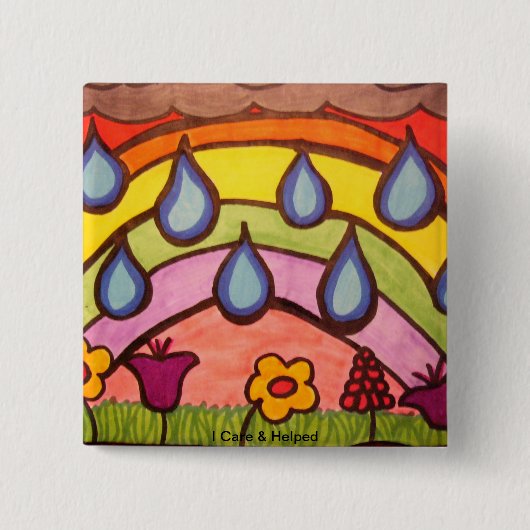 Gentle Raindrops Vierkante Button 5,1 Cm (Voorkant)