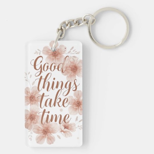 Gentle Reminder with Soft Florals Sleutelhanger (achterkant)