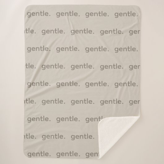 Gentle Repeated Word Pattern Cozy, Calm & Soft  Sherpa Deken (Voorkant)
