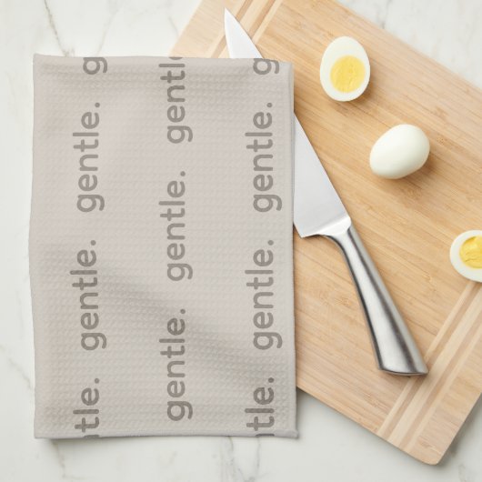 Gentle Repeated Word Pattern Cozy, Calm & Soft  Theedoek (Quarter Fold)