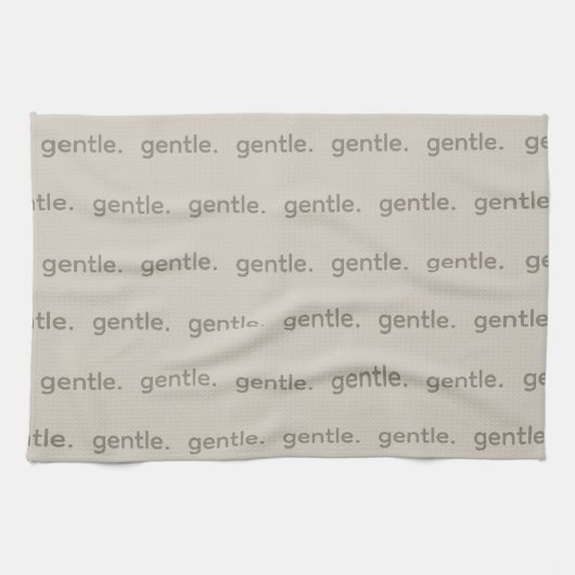 Gentle Repeated Word Pattern Cozy, Calm & Soft Theedoek (Horizontaal)