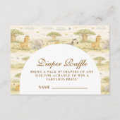 Gentle Safari Animals  Diapper Raffle Informatiekaartje (Voorkant)