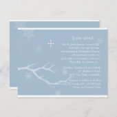 Gentle Snow Invitation Kaart (Voorkant / Achterkant)