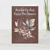 Gentle Snowfall Florals Winter Card Kaart (Voorkant)