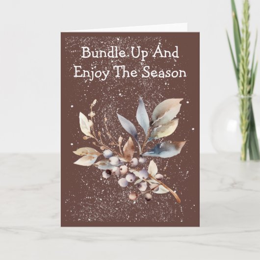Gentle Snowfall Florals Winter Card Kaart (Voorkant)