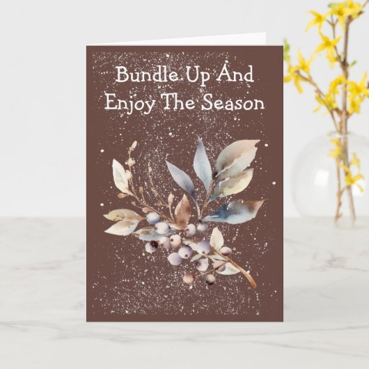 Gentle Snowfall Florals Winter Card Kaart (Gele Bloem)