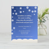 Gentle Snowflake Holiday Party Kaart (Staand voorkant)