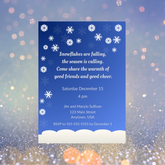 Gentle Snowflake Holiday Party Kaart