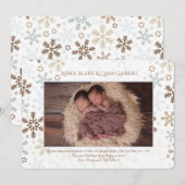 Gentle Snowflakes Fotoaankondiging Feestdagenkaart (Voorkant / Achterkant)